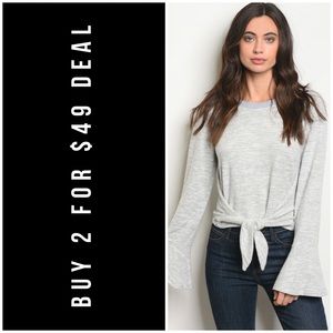 ❄️LAST1️⃣//GRAY BELL SLEEVES TOP